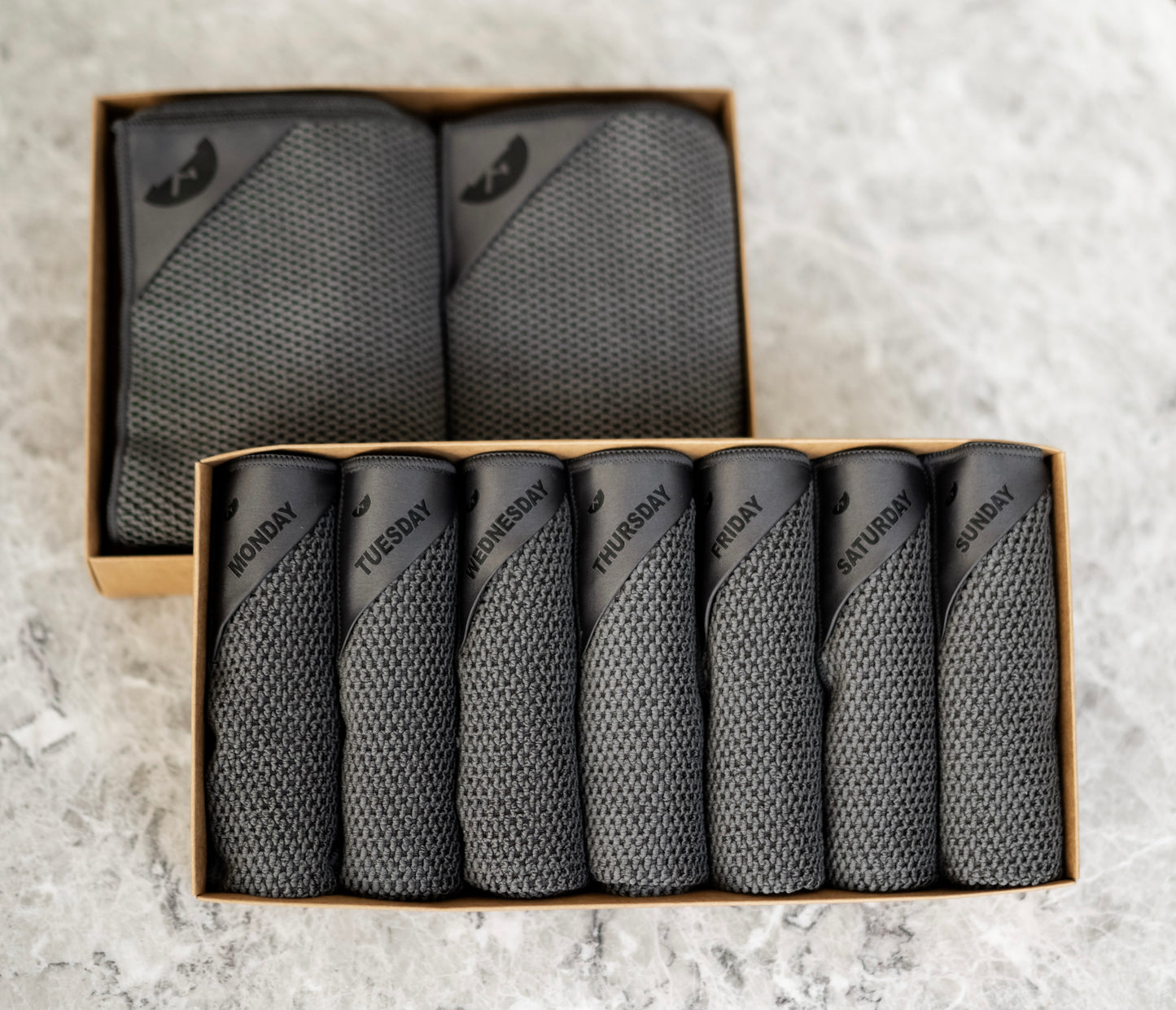 Charcoal | Klud wafel keukendoeken - Set van 2 stuks