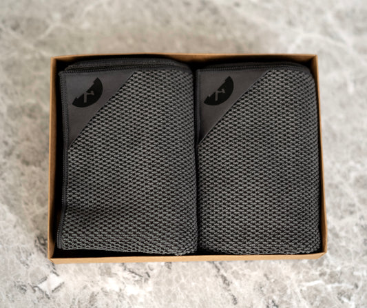 Charcoal | Klud wafel keukendoeken - Set van 2 stuks