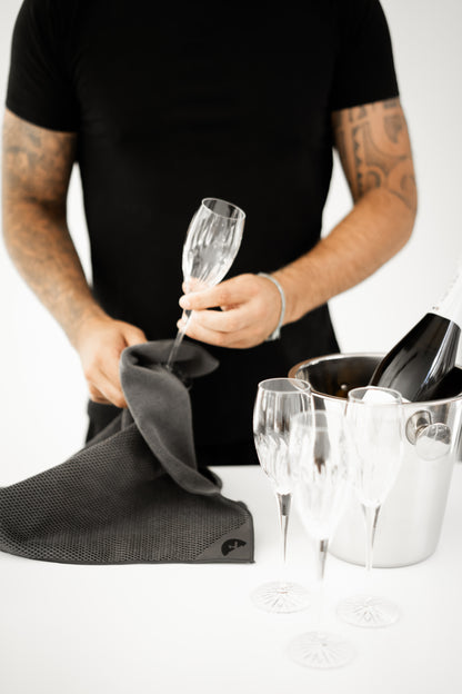 Charcoal | Klud wafel keukendoeken - Set van 2 stuks