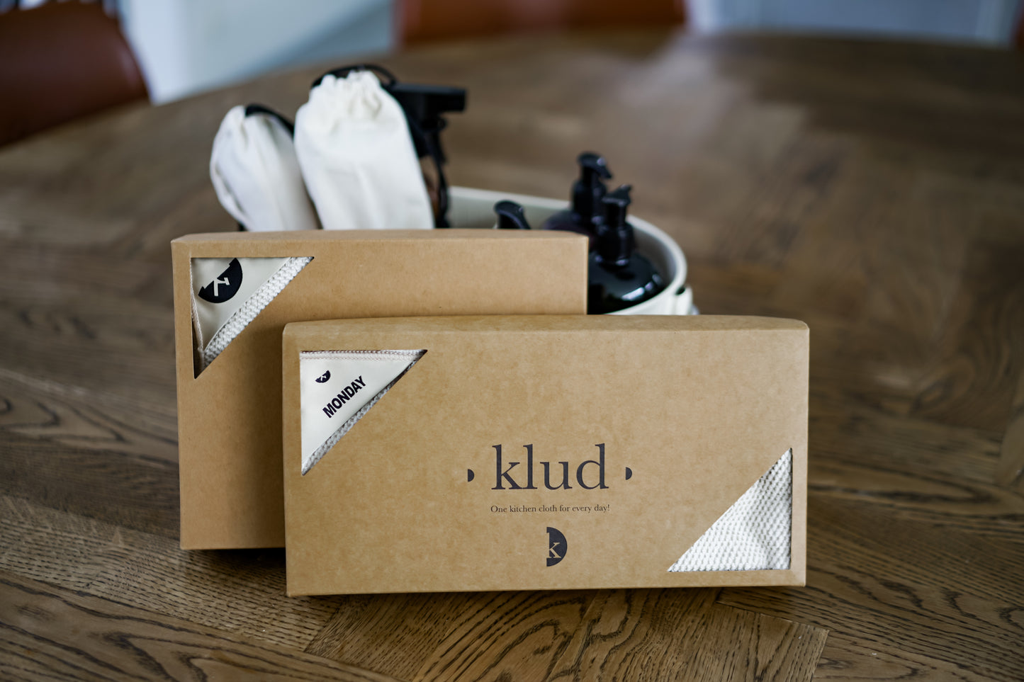 Almond | Klud Wafelmotief SET – 2 keukendoeken + 7dagen-vaatdoekjes