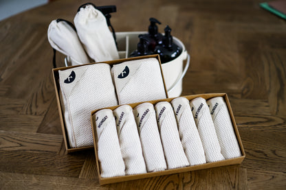 Almond | Klud Wafelmotief SET – 2 keukendoeken + 7dagen-vaatdoekjes