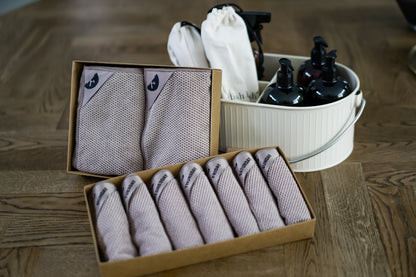 Latte | Klud Wafelmotief SET – 2 keukendoeken + 7dagen-vaatdoekjes