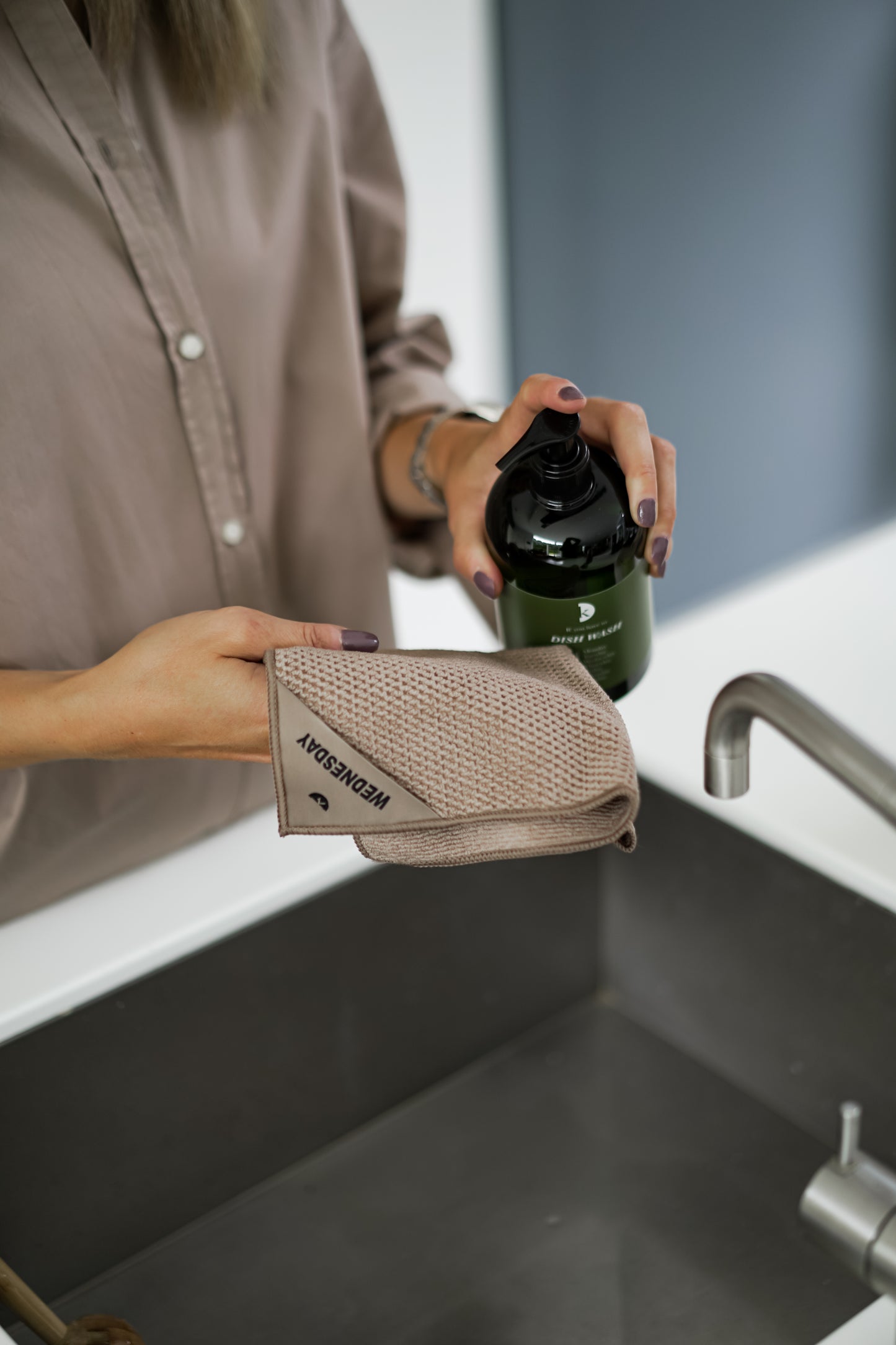 Latte | Klud Wafelmotief SET – 2 keukendoeken + 7dagen-vaatdoekjes