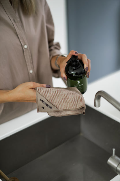 Latte | Klud Wafelmotief SET – 2 keukendoeken + 7dagen-vaatdoekjes