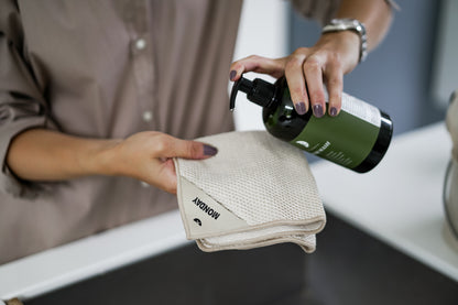 Almond | Klud Wafelmotief SET – 2 keukendoeken + 7dagen-vaatdoekjes