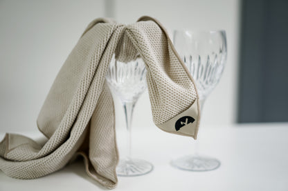 Almond | Klud Wafelmotief SET – 2 keukendoeken + 7dagen-vaatdoekjes