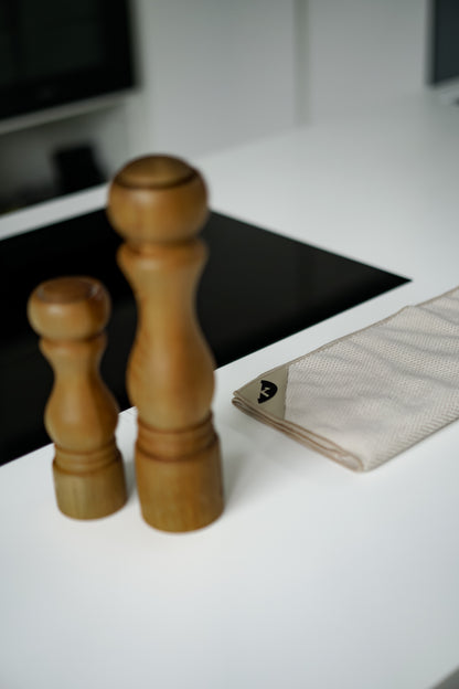 Almond | Klud Wafelmotief SET – 2 keukendoeken + 7dagen-vaatdoekjes